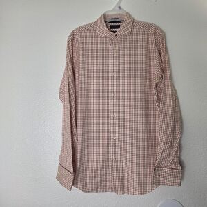 Banana Republic Slim Fit Orange Gingham Shirt Men’s Size Small
